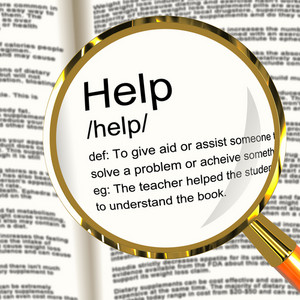 Help Definition Magnifier Showing Support Assistance And Service ...