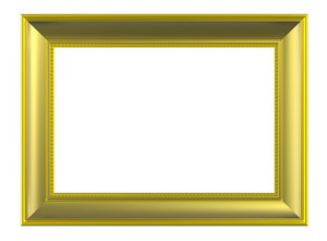 Matt Gold Rectangular Frame Isolated On White Background. Royalty-Free ...