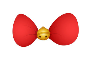 Ribbon Bow With Golden Bell Royalty-Free Stock Image - Storyblocks