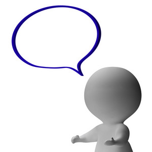 Speech Bubble And 3d Character Shows Speaking Or Announcement Royalty ...