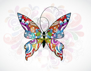 Vector Abstract Illustration With Colorful Butterfly Royalty-Free Stock ...