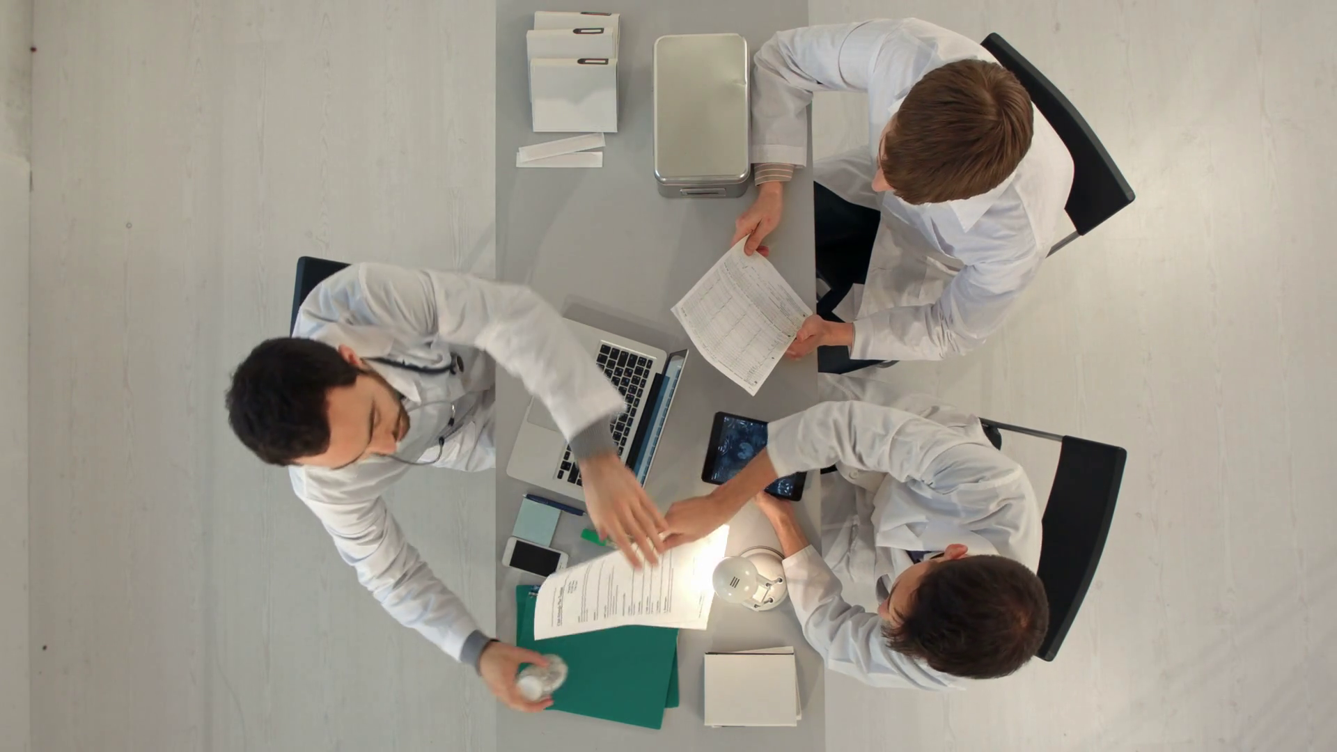 Top View Of Team Of Doctors Having Meeting Stock Footage SBV-305618435 ...