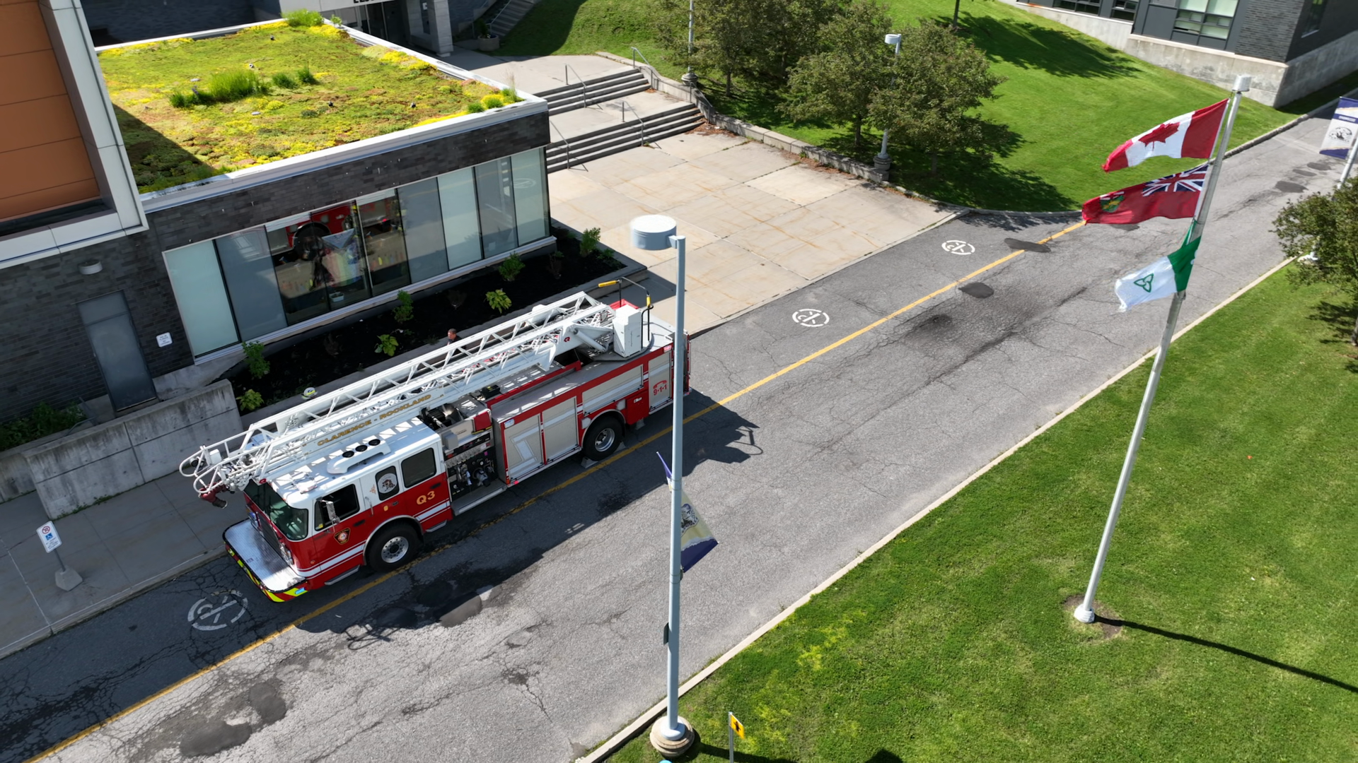 Fire Truck In Front Of Government Building Stock Footage SBV-354022792 ...