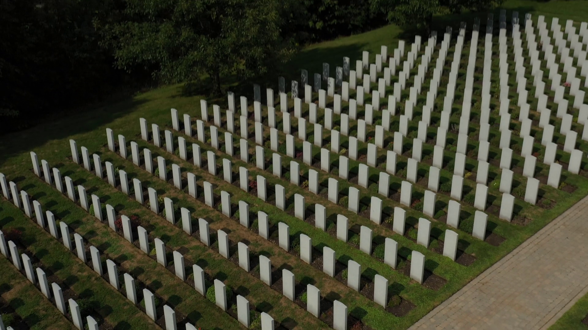 Military Service Crane Shot Revealing Rows Stock Footage SBV-348568084 ...
