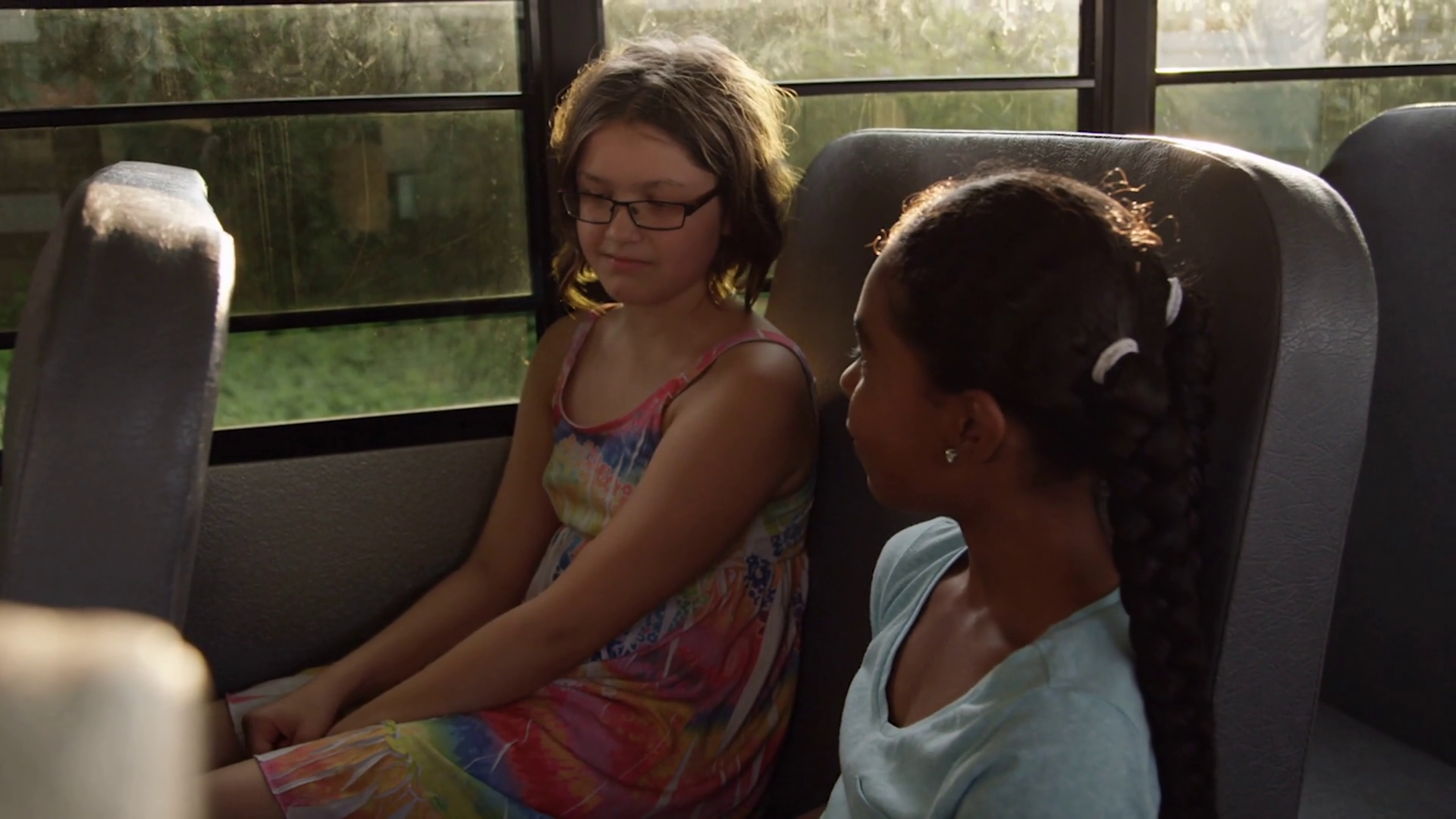 School Bus Kids On Way To Class 2 Friends Stock Footage SBV-348392485 ...