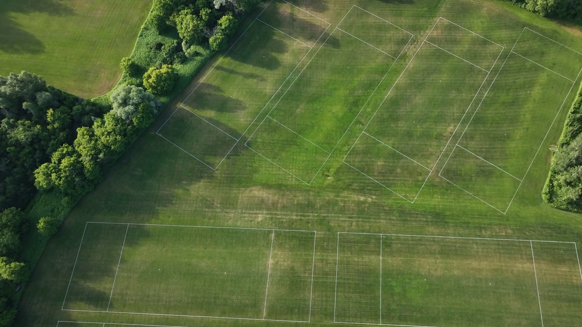Top Down View Of Ultimate Frisbee Pitches Stock Footage SBV-347761496 ...