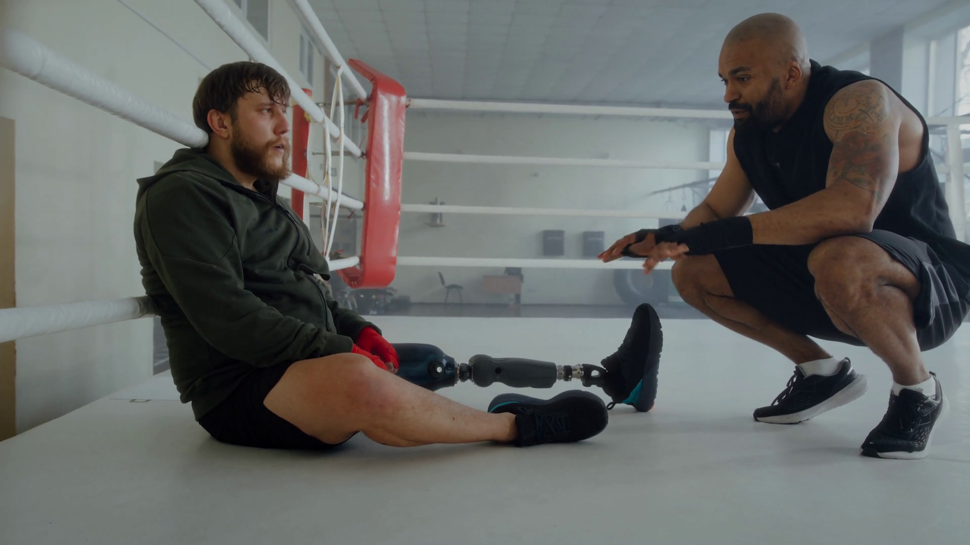 Male Boxer With Prosthetic Leg Receives Stock Footage SBV-352209115 ...