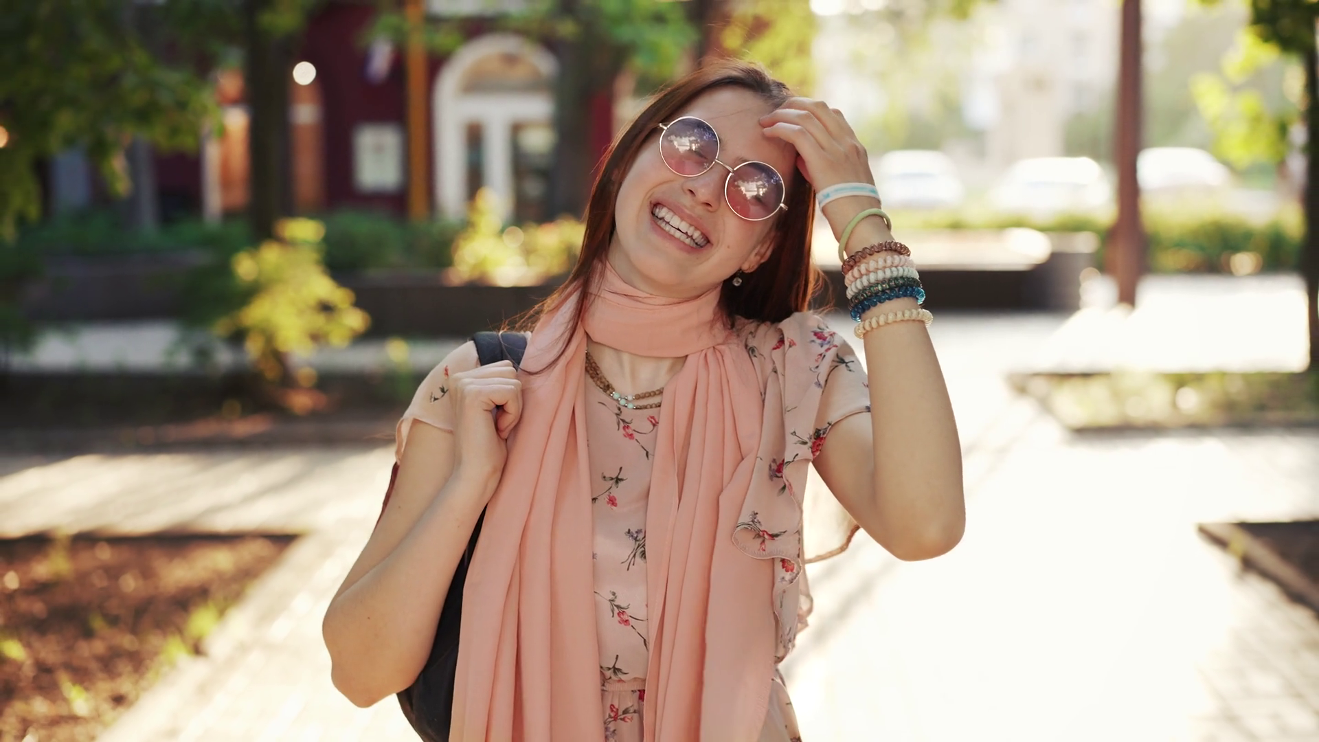 Portrait Of Happy Young Woman In Sunglasses Stock Footage SBV-349015732 ...