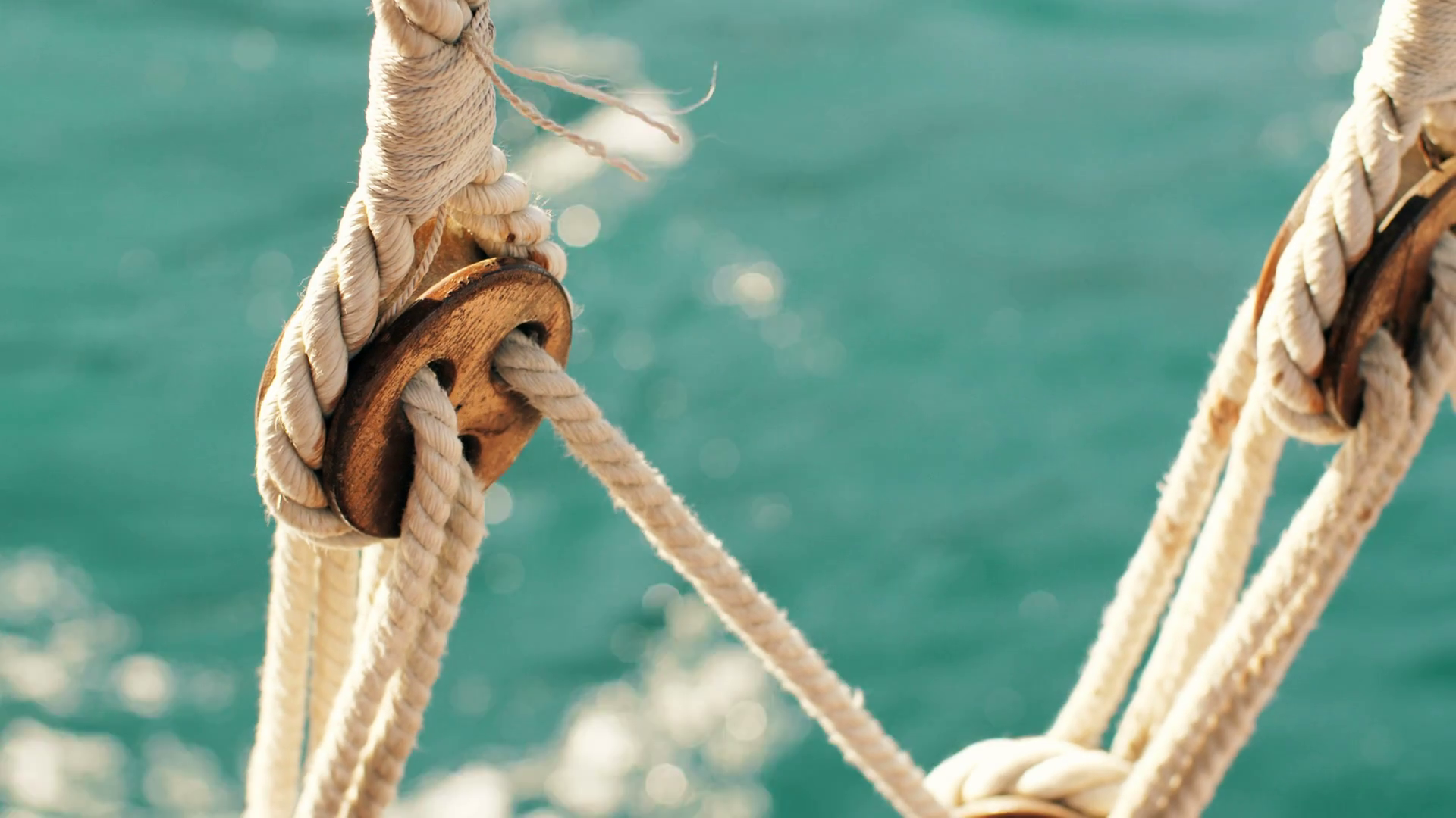 Look Through Ropes Of Ship At Sea Stock Footage SBV-317907687 - Storyblocks