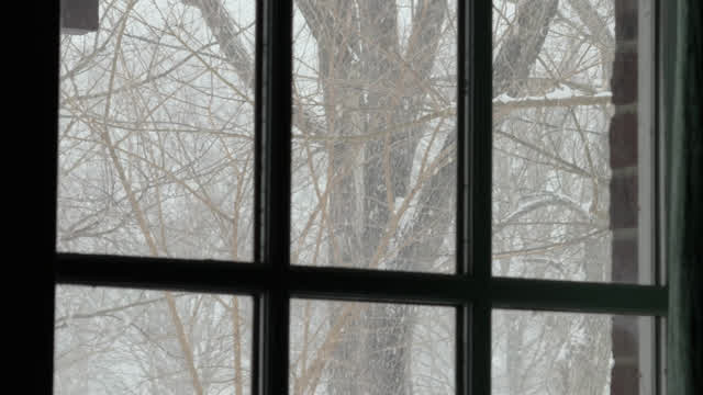 Snow Falling Window Stock Footage: Royalty-Free Video Clips - Storyblocks