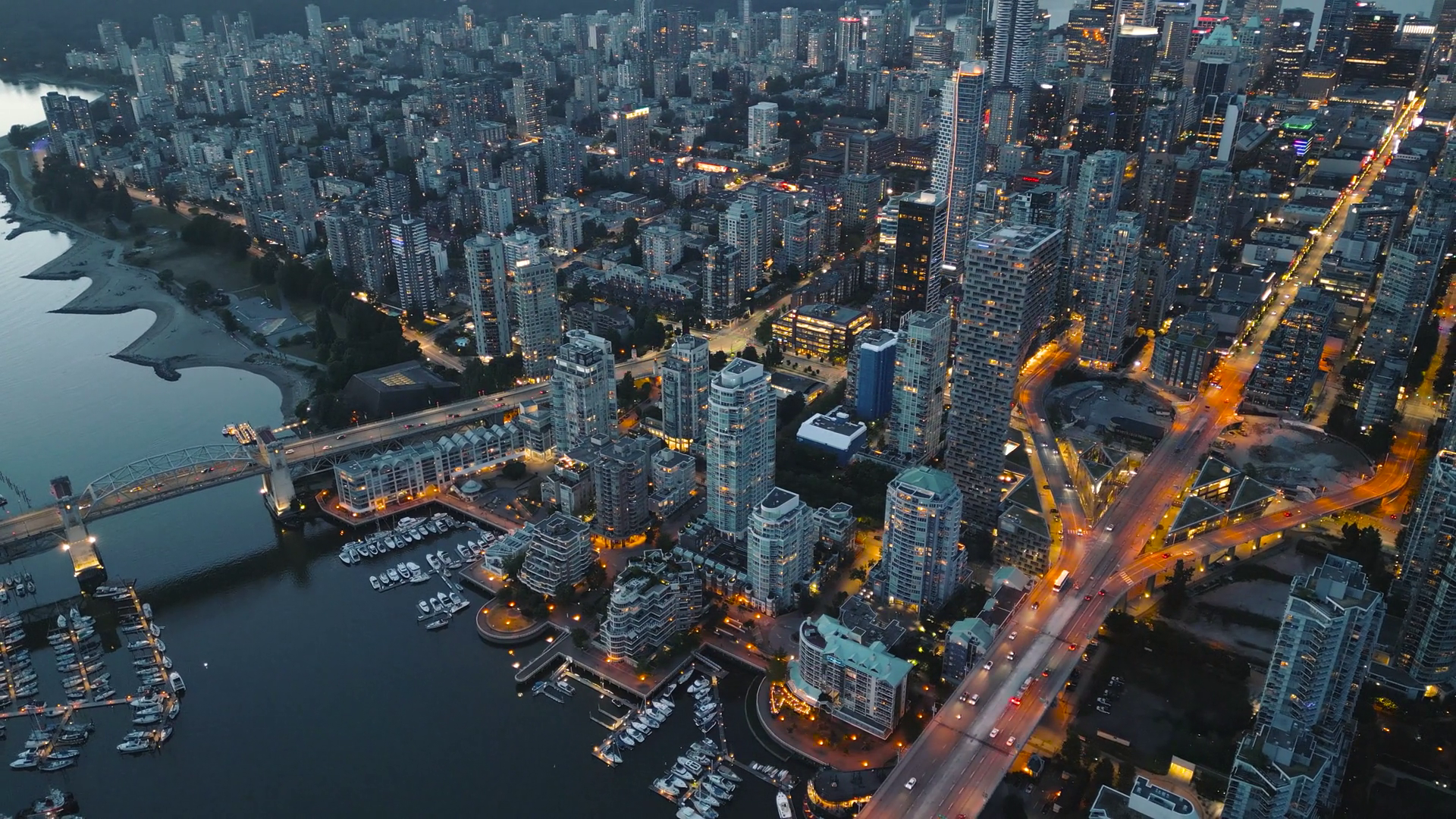 Aerial View On Downtown Of Vancouver At Stock Footage SBV-347756855 ...