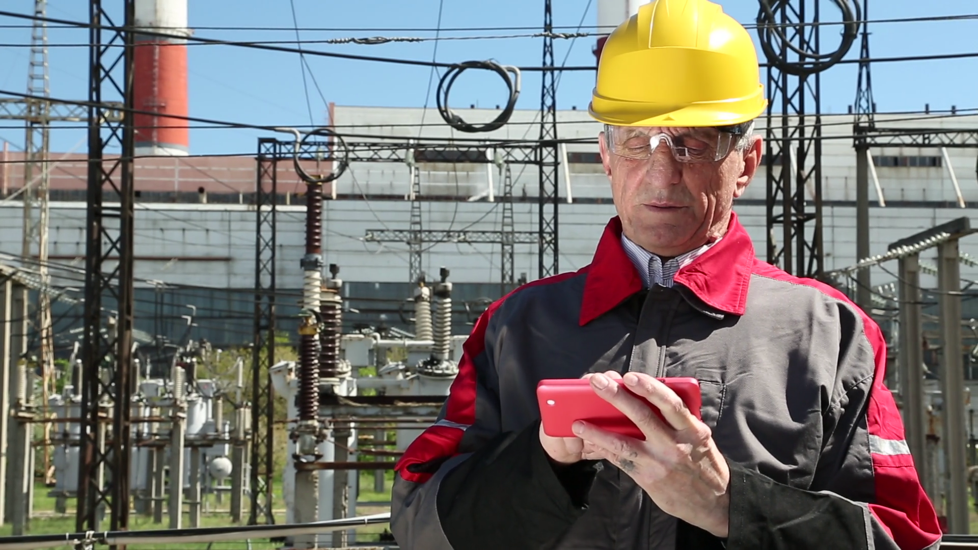 Power Engineering Specialist With Red Stock Footage SBV-304874646 ...