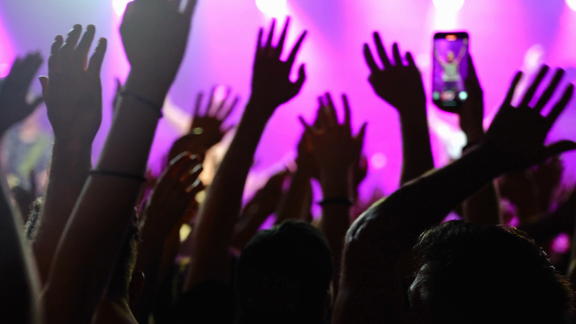 Concertgoers Raising Hands Generating Stock Footage SBV-352413374 ...