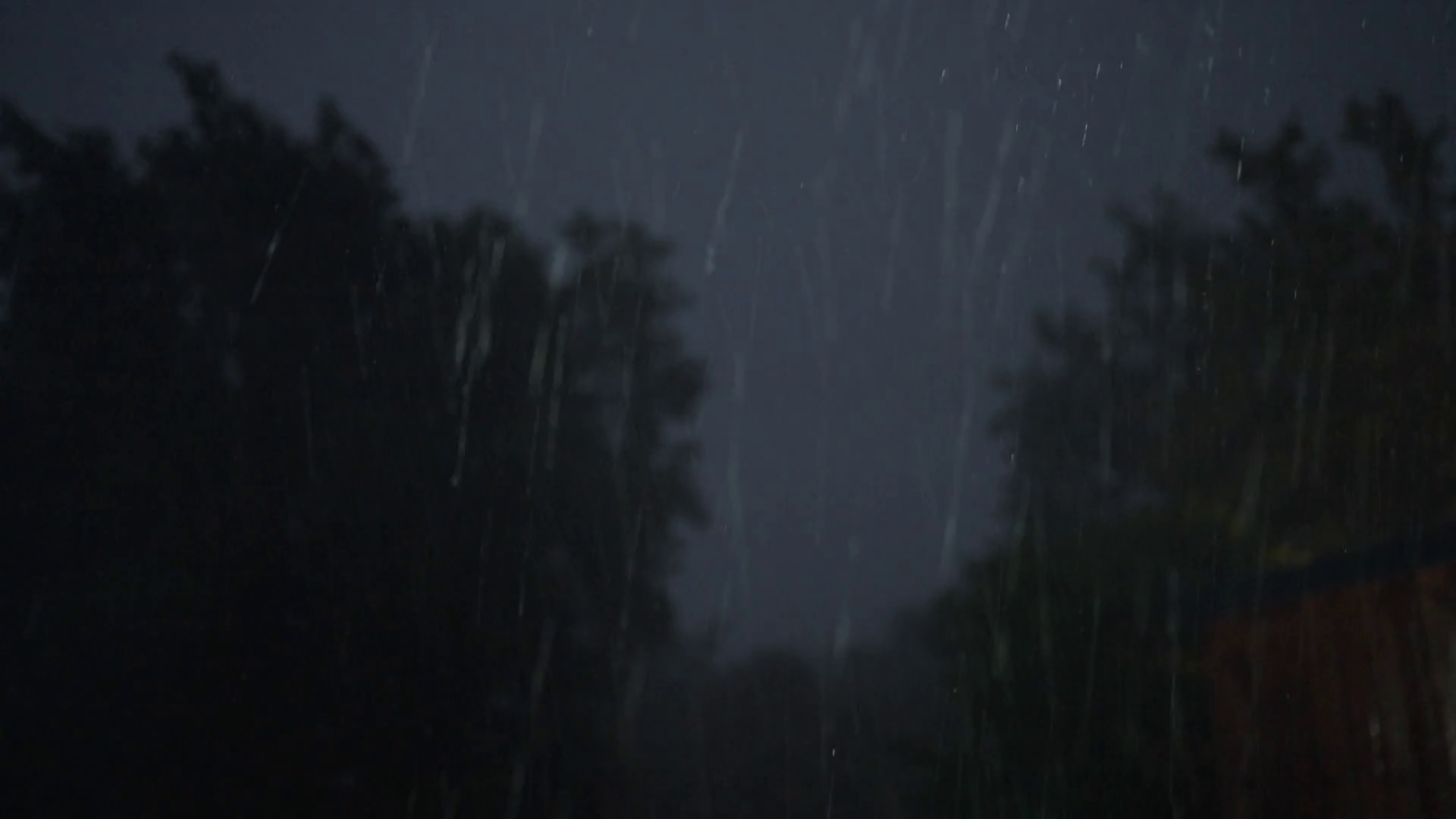 Strong Rainfall Pours Down In Darkness Over Stock Footage SBV-352972247 ...