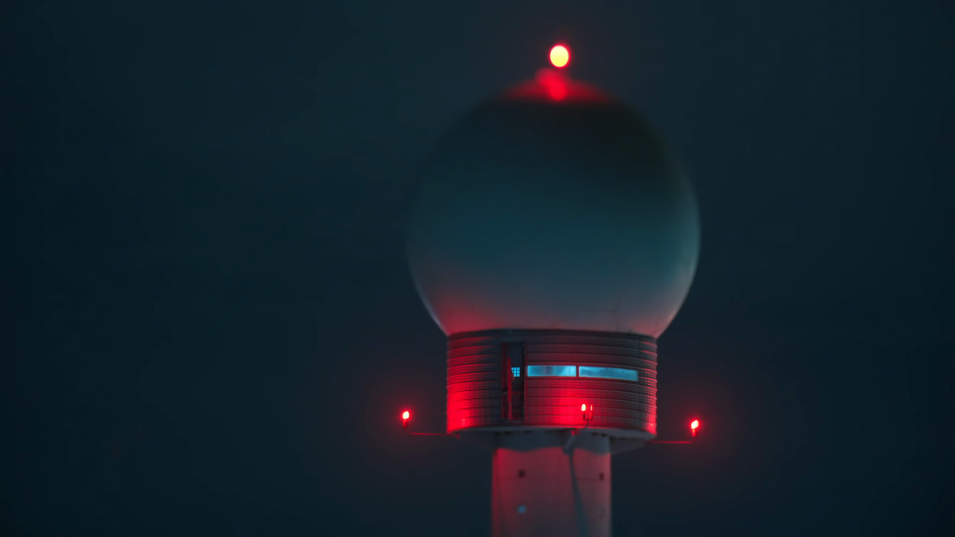A Weather Radar Station Tower At Night With Stock Footage SBV-354209769 ...
