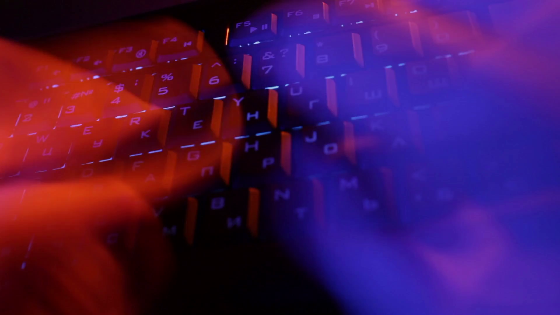 Man Hands In Orange Blue Colors Typing On Stock Footage SBV-338042930 ...