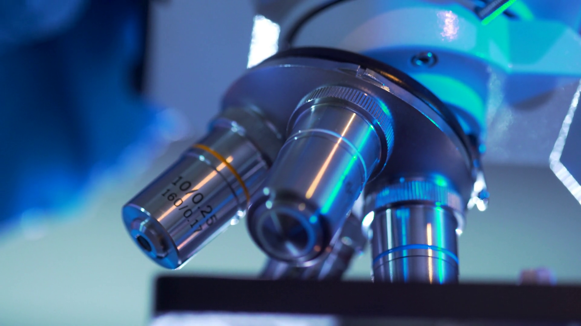 Macro Laboratory Scientist Turning Turret Of Stock Footage SBV ...