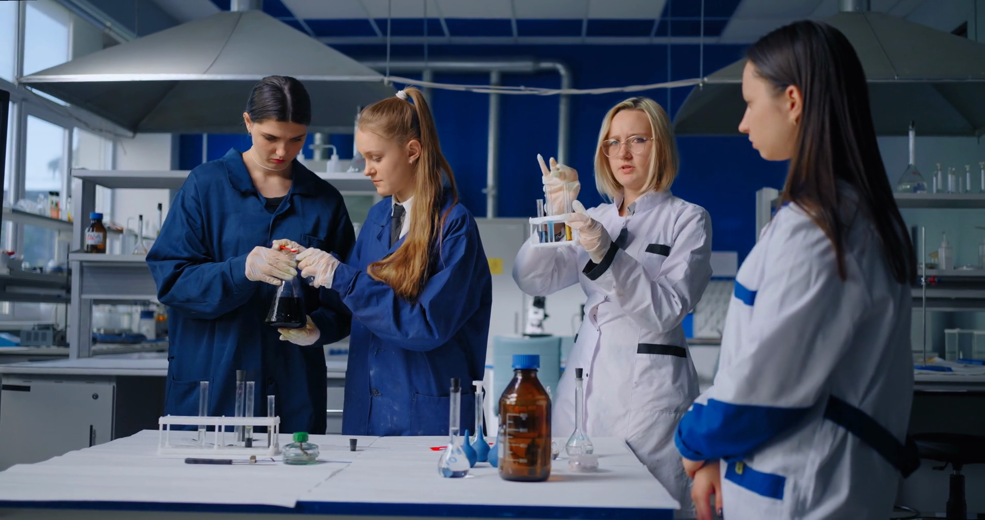 Team Of Ecologists Doing Research In Modern Stock Footage SBV-349222118 ...