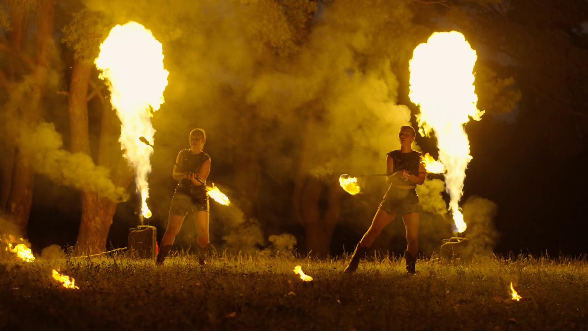 Art Performance In Night Amazing Fire Show Stock Footage SBV-349230968 ...