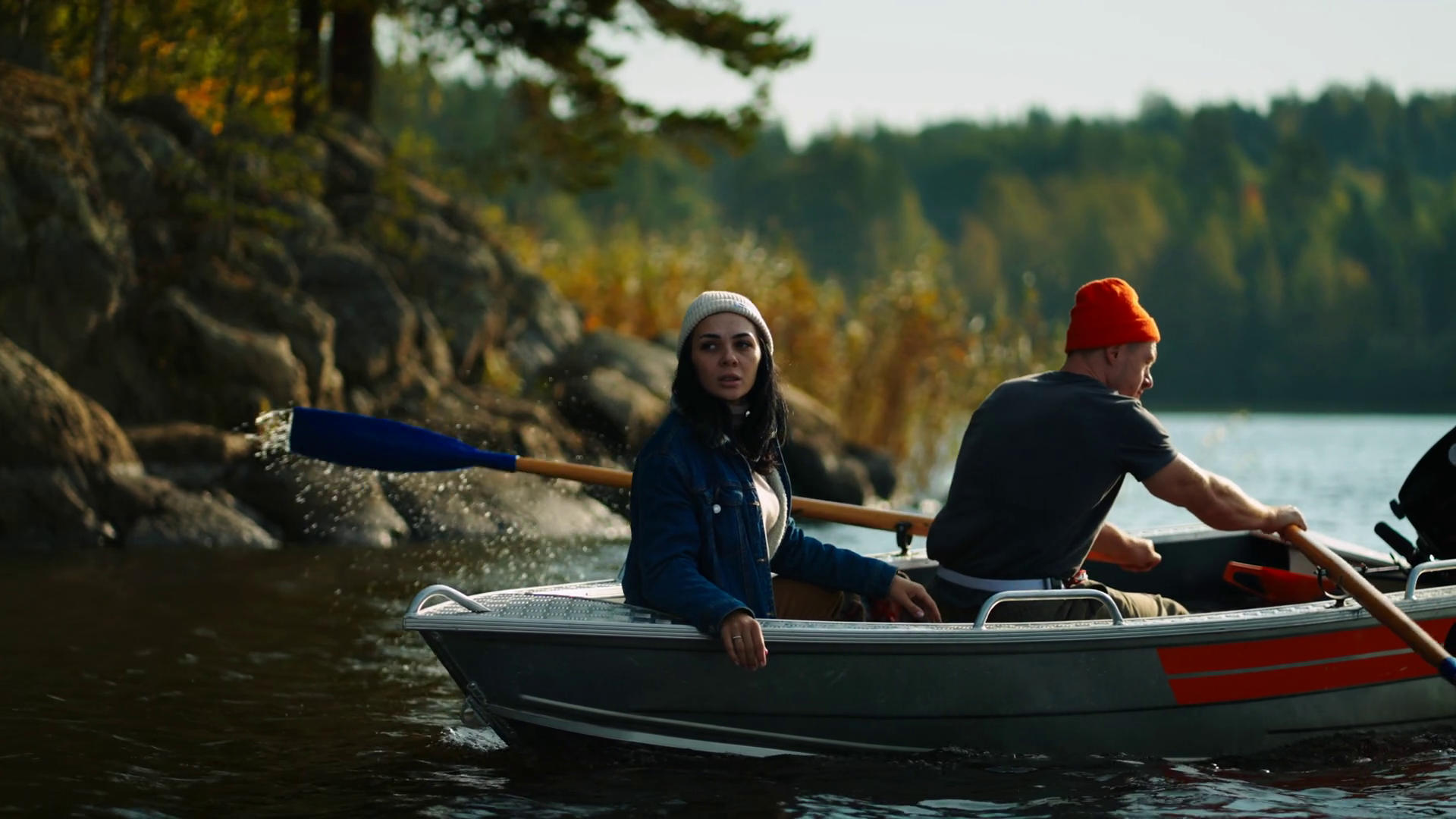 People Boating In River In Weekend Trip Male Stock Footage SBV ...