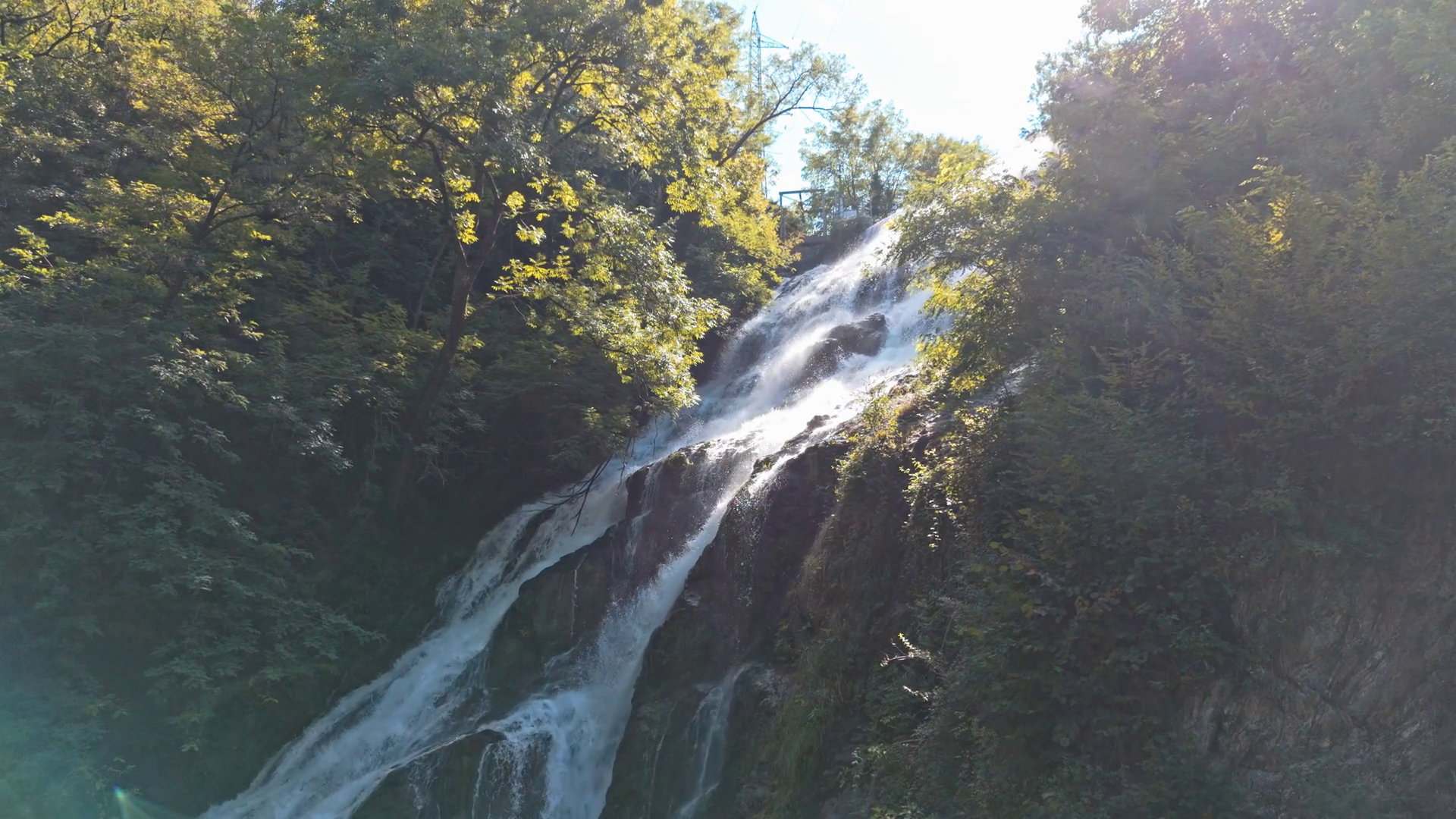 Aerial View Of Alpine Waterfall In Mountain Stock Footage SBV-352710453 ...