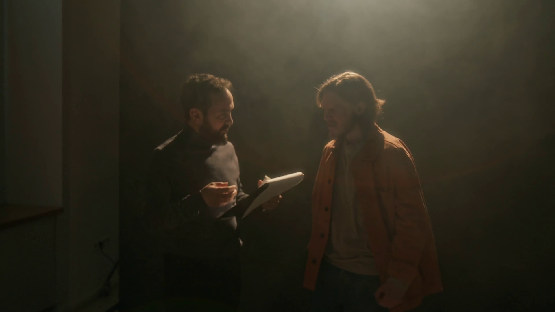 Caucasian Actor Rehearsing Role With Filming Stock Footage SBV ...