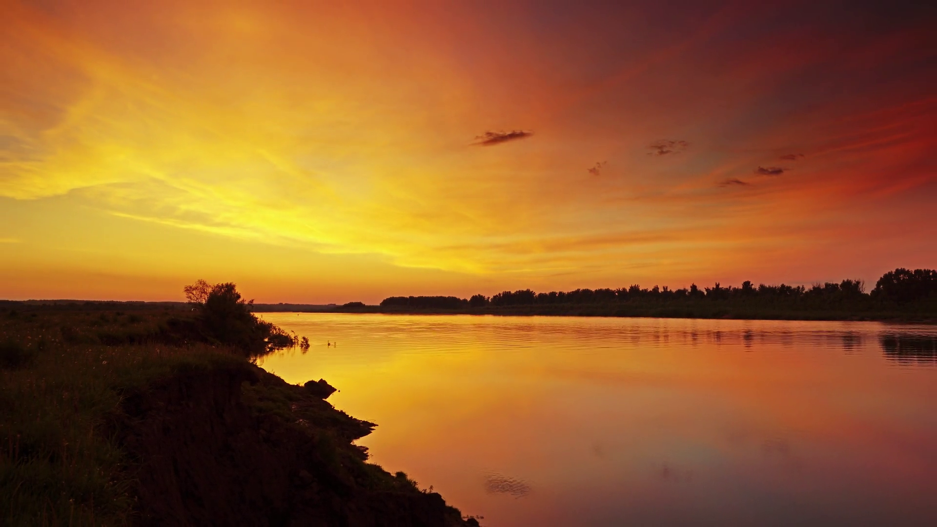 Beautiful Landscape With Sunset Over River Stock Footage SBV-348452118 ...