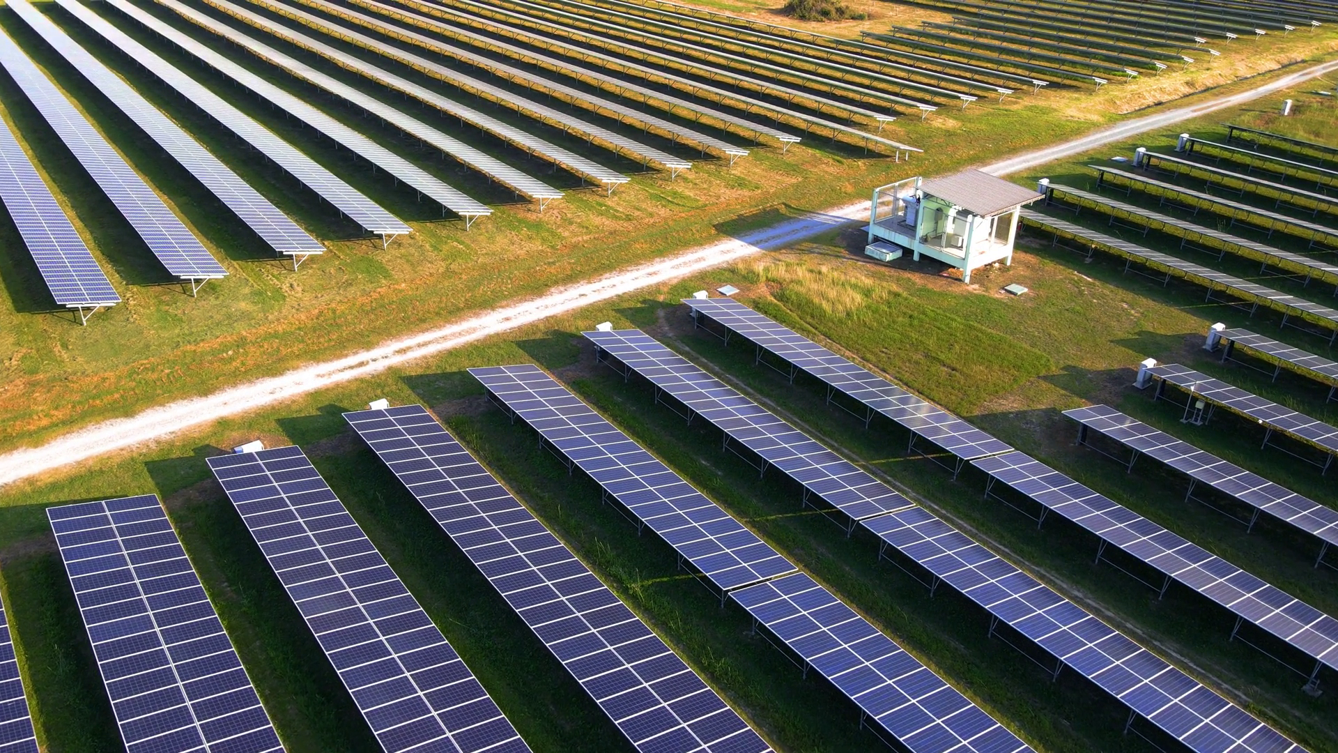 Solar Panel Field Sun Energy In Green Field Stock Footage SBV-348675081 ...