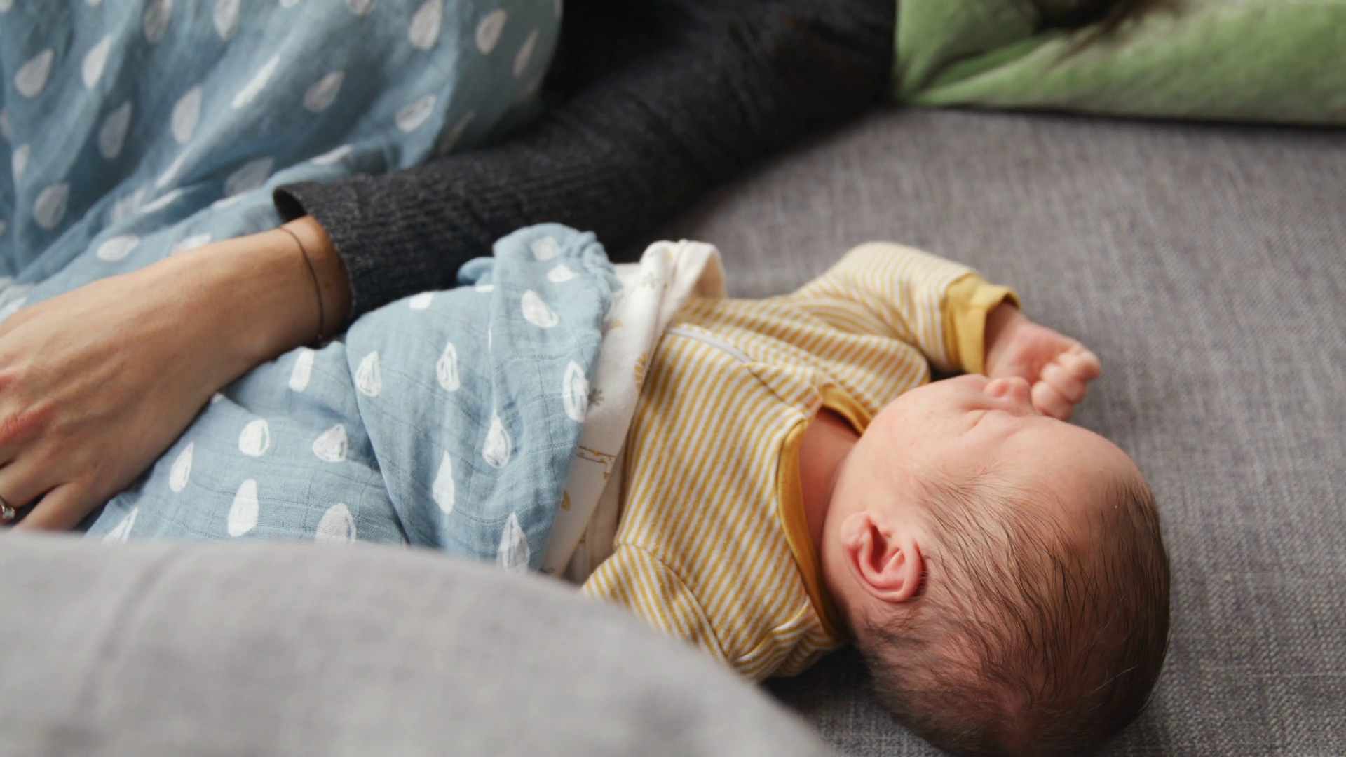 Infant Baby Naping Peacefully On Couch With Stock Footage SBV-352079927 ...