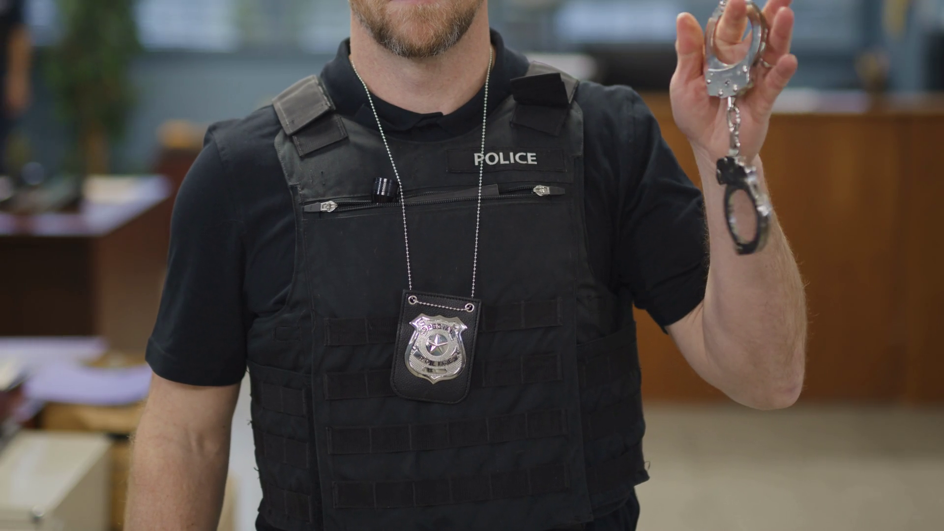 Police Officer Hand Cuffs Close Up Stock Footage SBV-349346000 ...