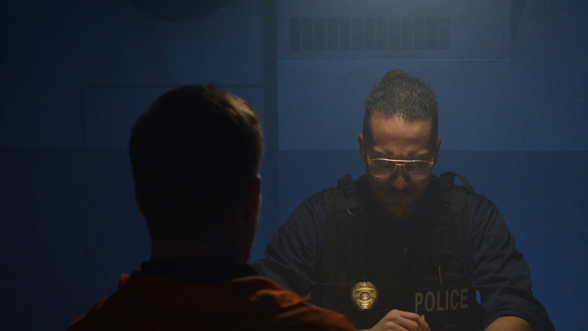 Tilt Down Shot Of Interrogation Scene Over Stock Footage SBV-351672642 ...