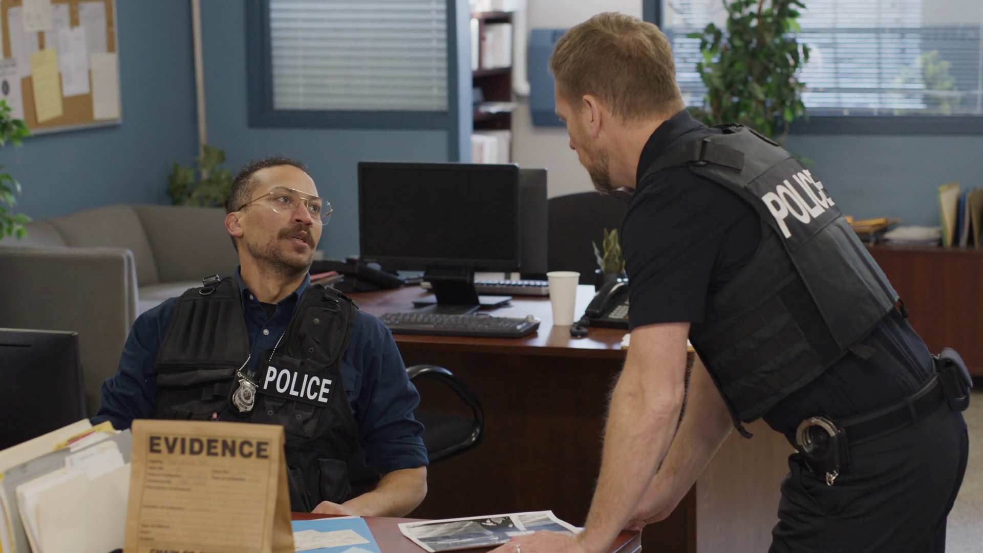 Two Police Officers Discussing Details Of Stock Footage SBV-349351695 ...