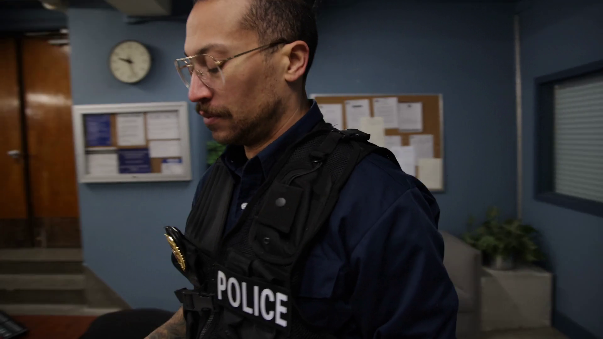 Zoom Out From Documents To Police Officer Stock Footage SBV-349351720 ...