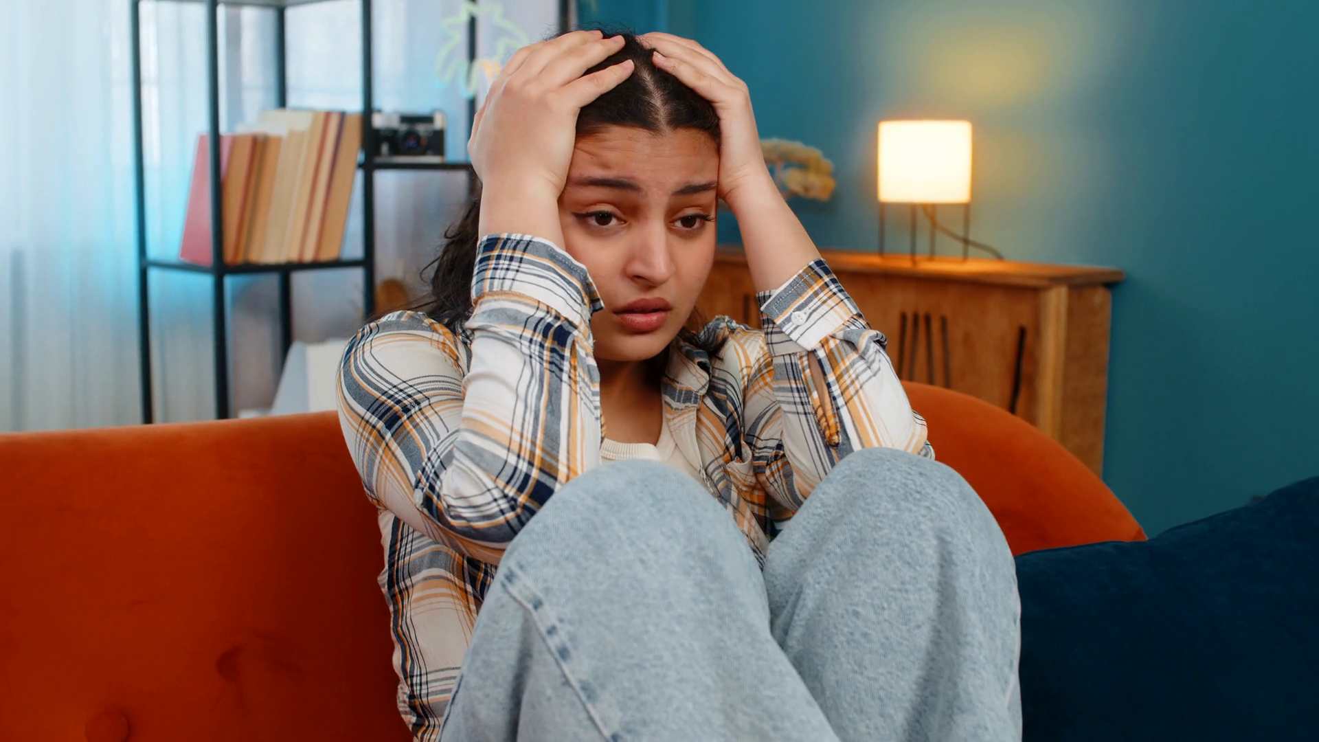 Portrait Of Stressed Young Indian Woman On Stock Footage SBV-352439625 ...