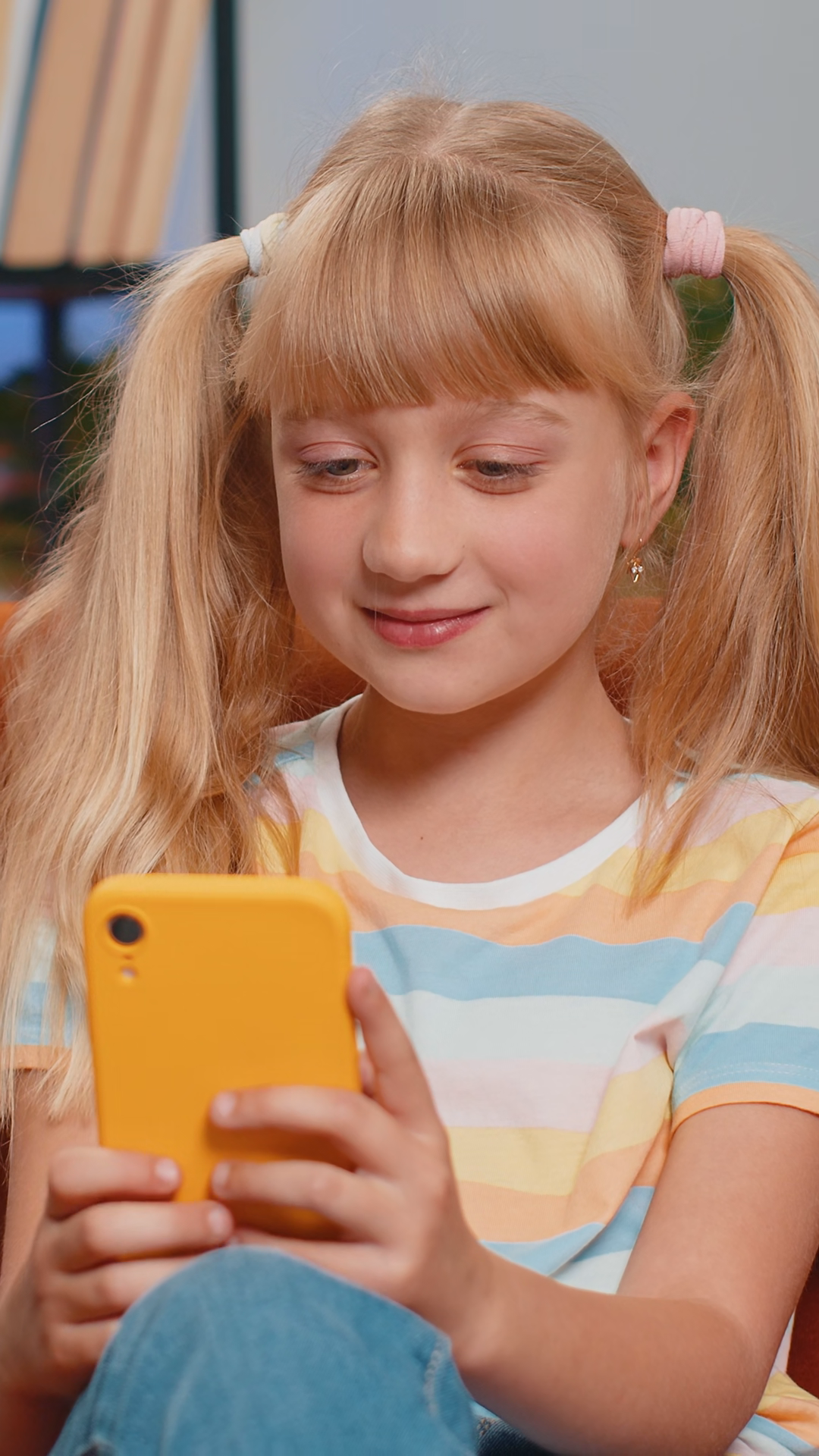 Young Child Kid Lady Texting Share Messages Stock Footage SBV-353803960 ...