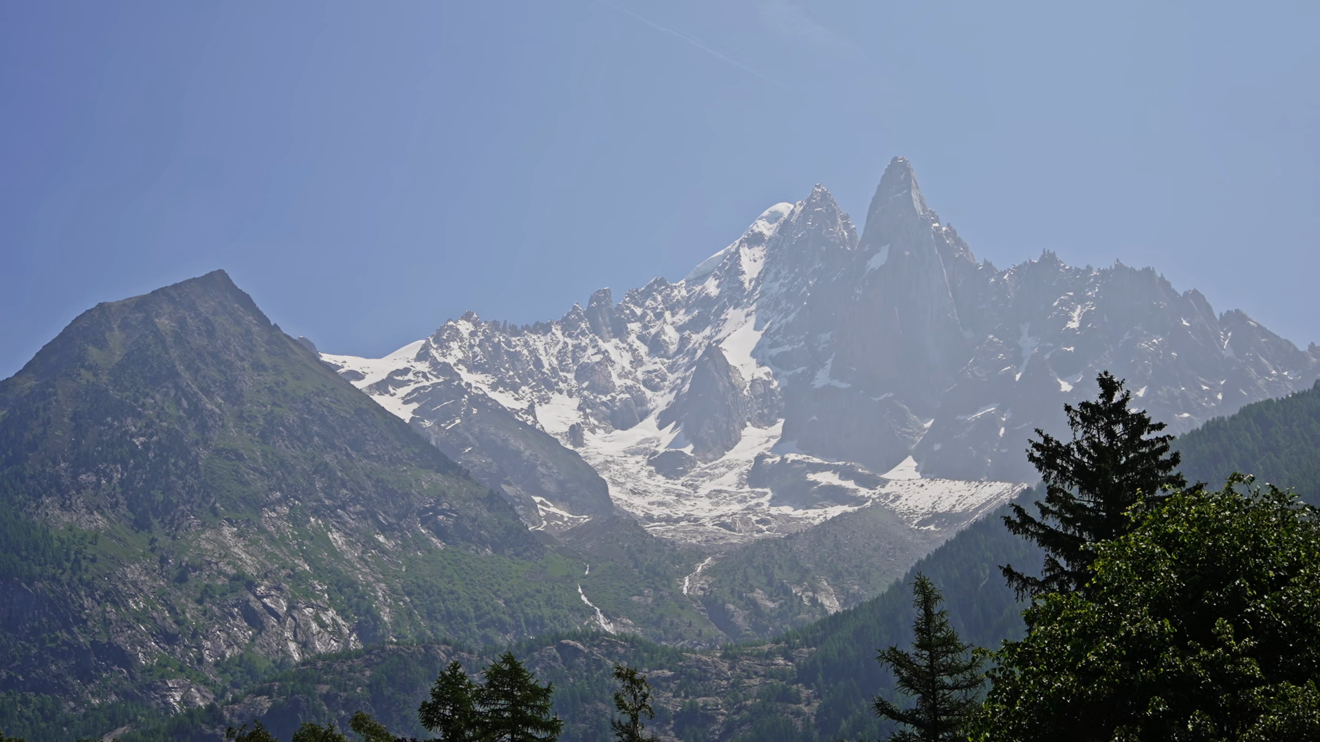 Chamonix Mont Blanc Massif With Aiguille Du Stock Footage SBV-353938386 ...