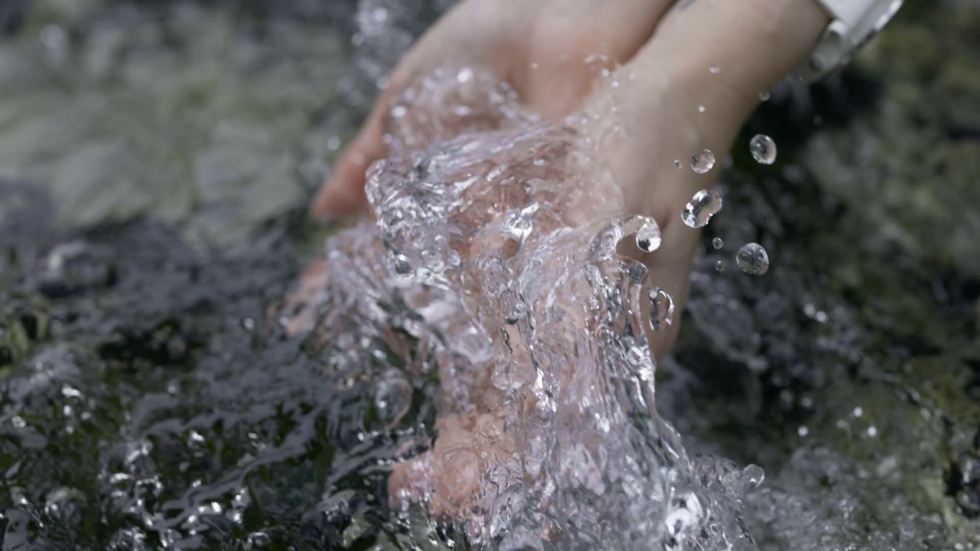 Woman Hands In Rushing Stream Of Water Hands Stock Footage SBV ...