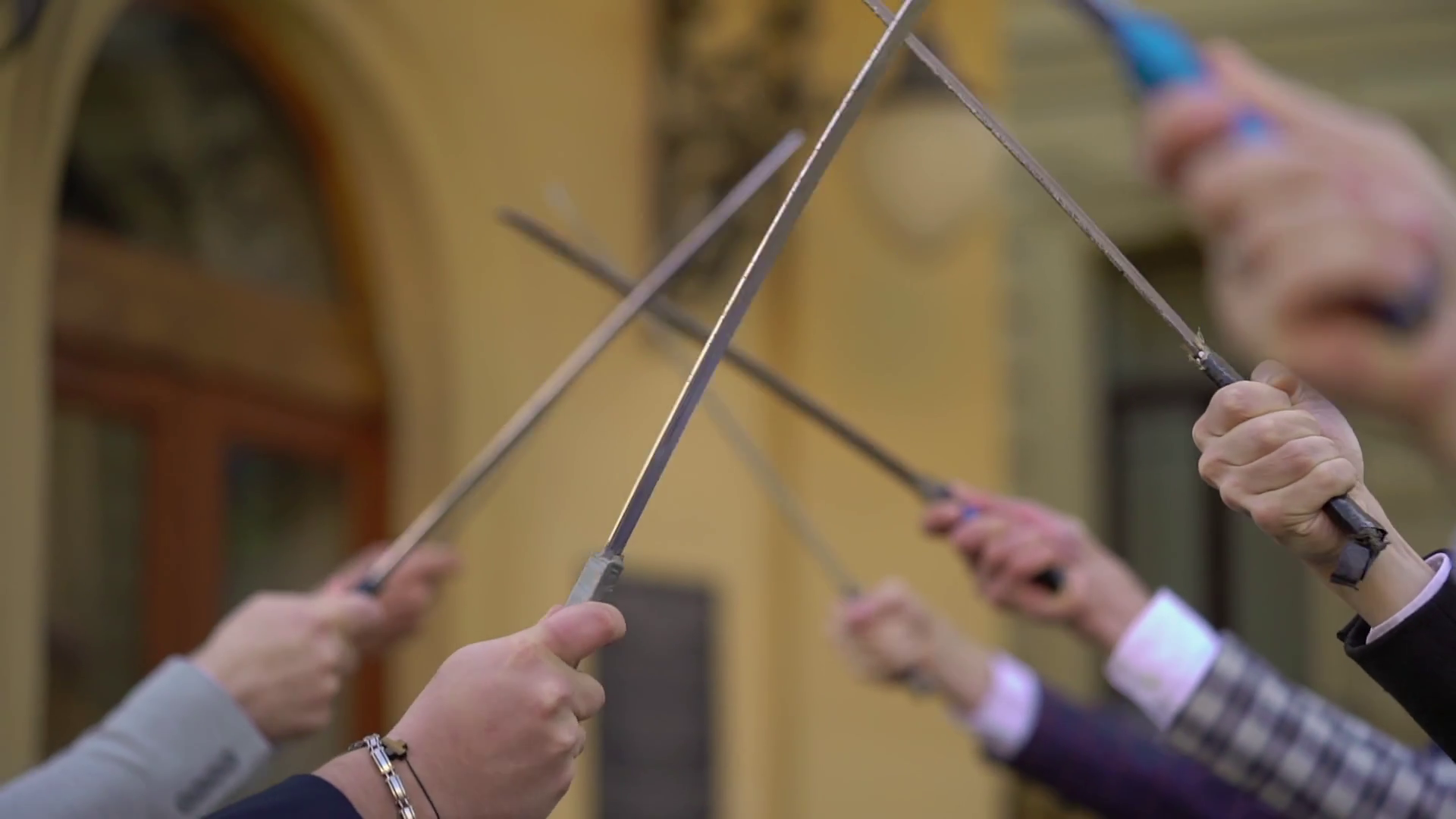 People With Sabers Sword Strikes Sound Of Stock Footage SBV-352021055 ...