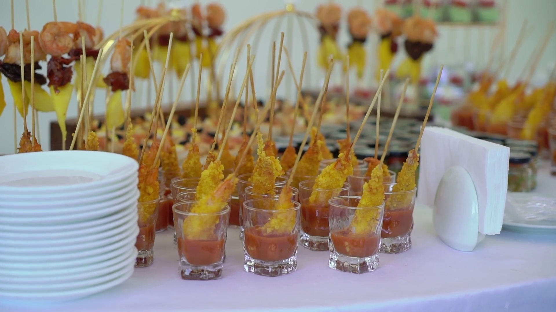 Canapes Food At Welcome Reception Dinner Stock Footage SBV-352012927 ...