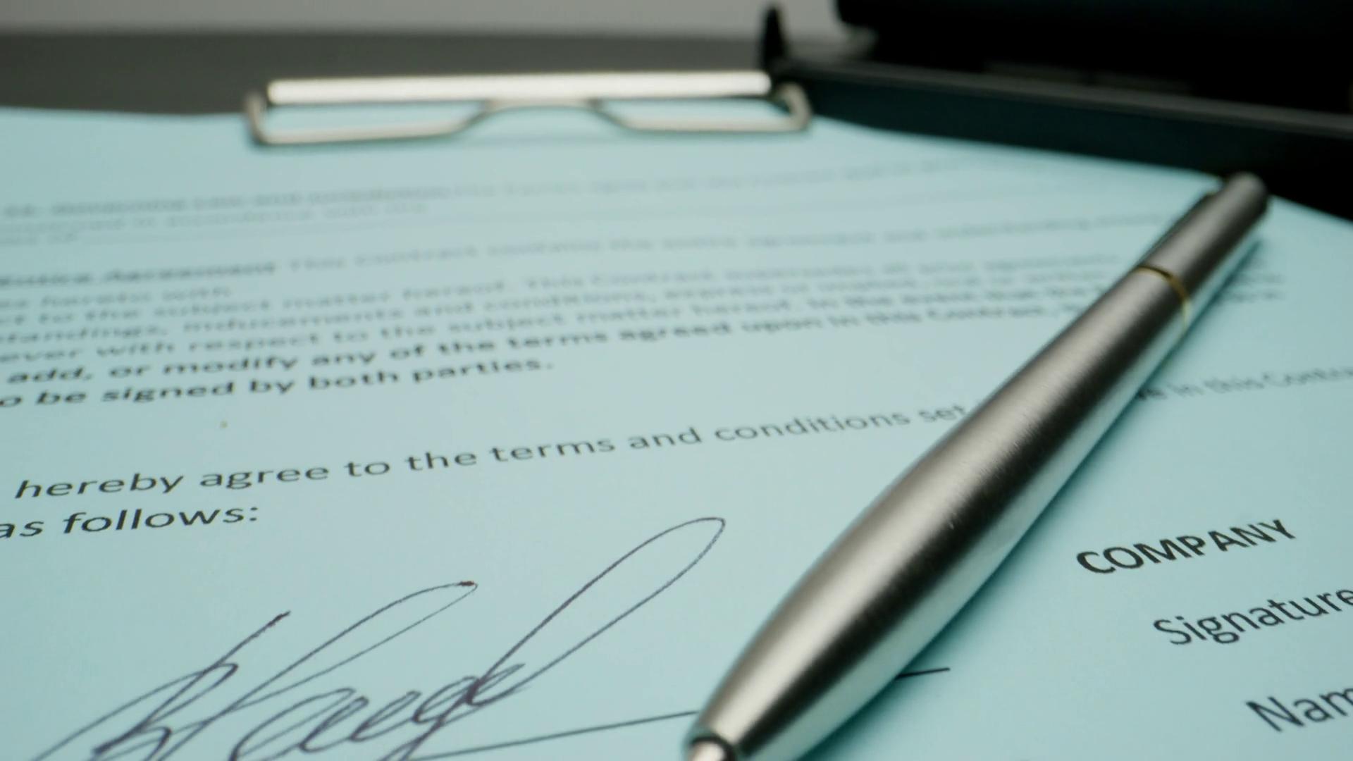 A Signed Contract Close-up Of Signatures Of Stock Footage SBV-349174428 ...