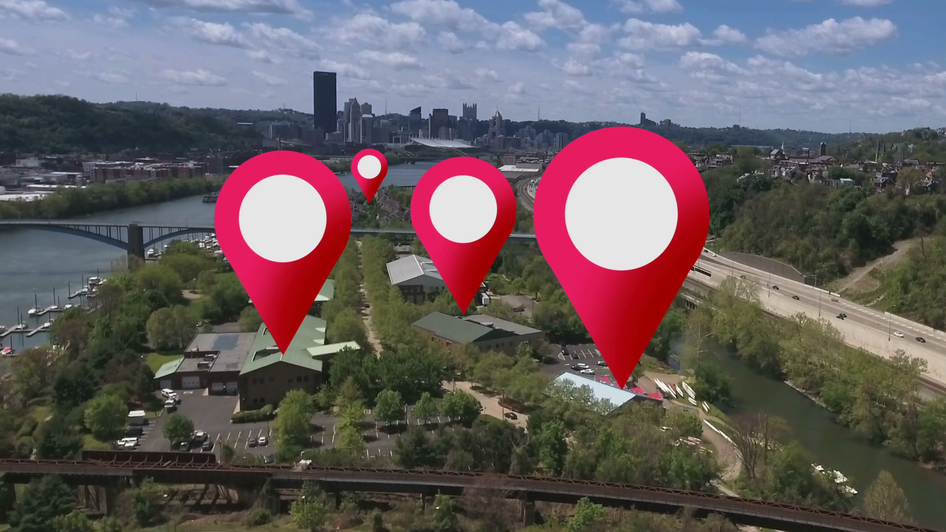 Simulated Gps Location Markers Are Placed On Stock Footage SBV ...