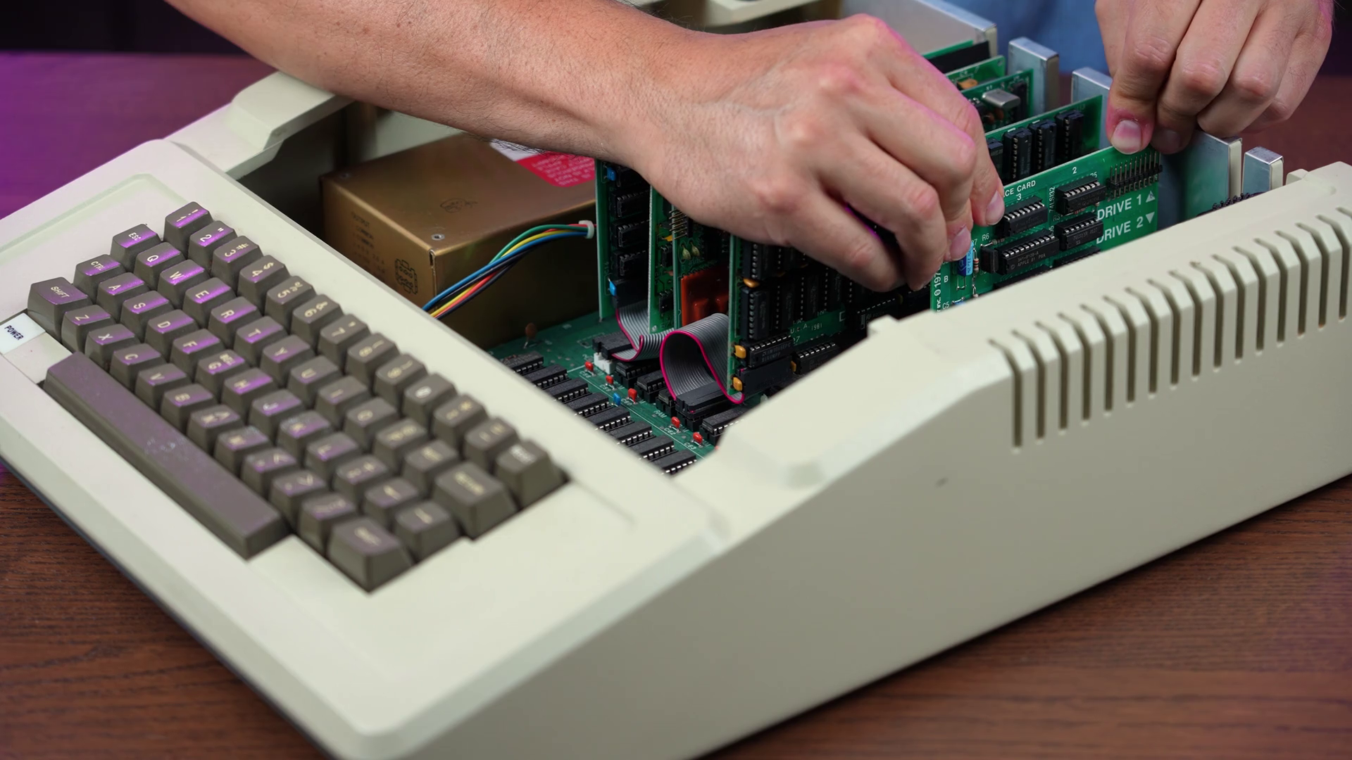 A Worker Opens Lid Of Apple Ii+ Vintage Stock Footage SBV-347770754 ...
