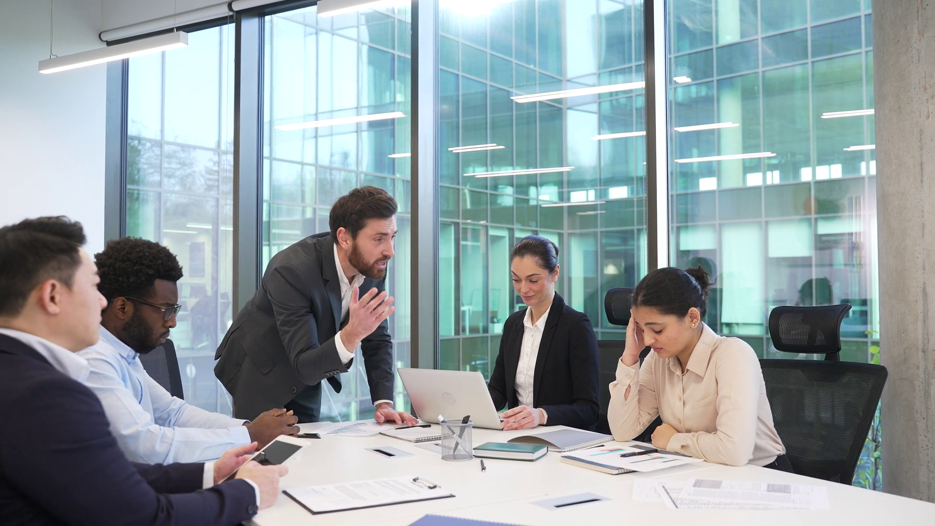 Angry Boss Scolding Female Employee Bad Work Stock Footage SBV ...