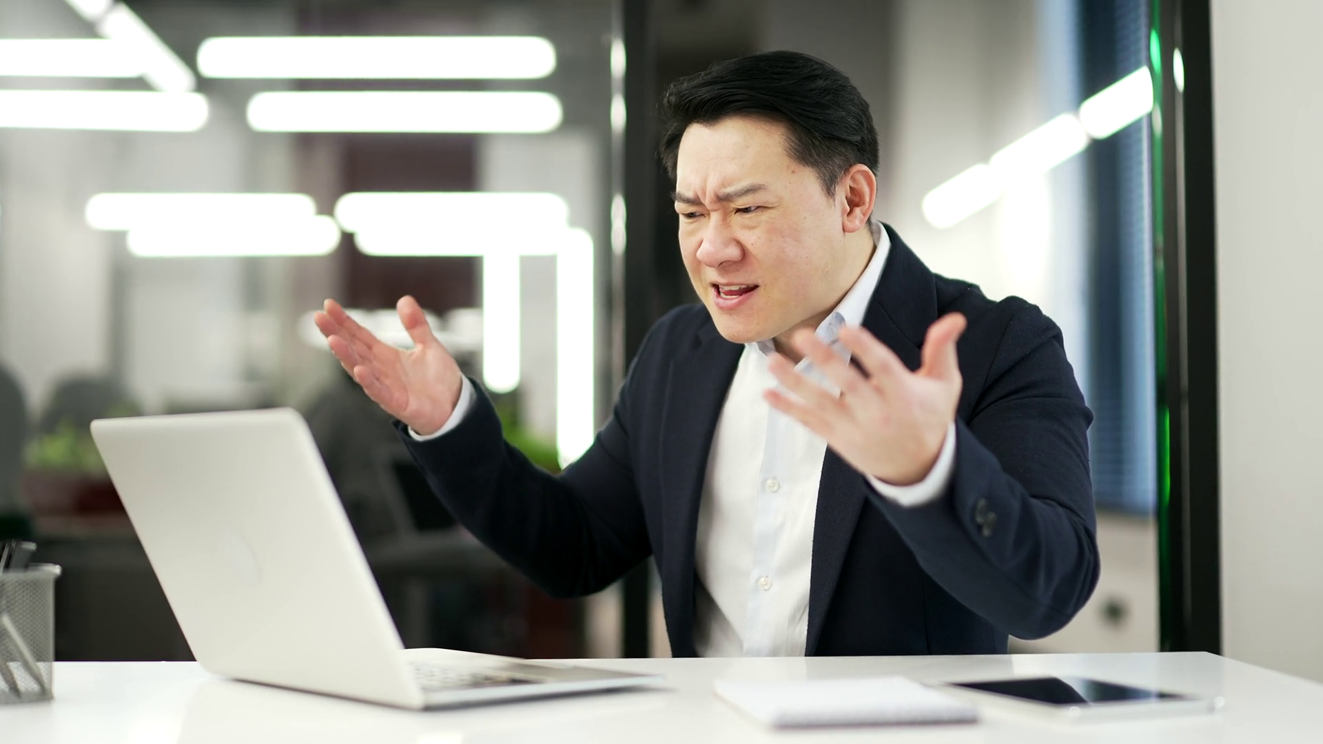 Angry Asian Businessman In Formal Suit Stock Footage SBV-351954101 ...