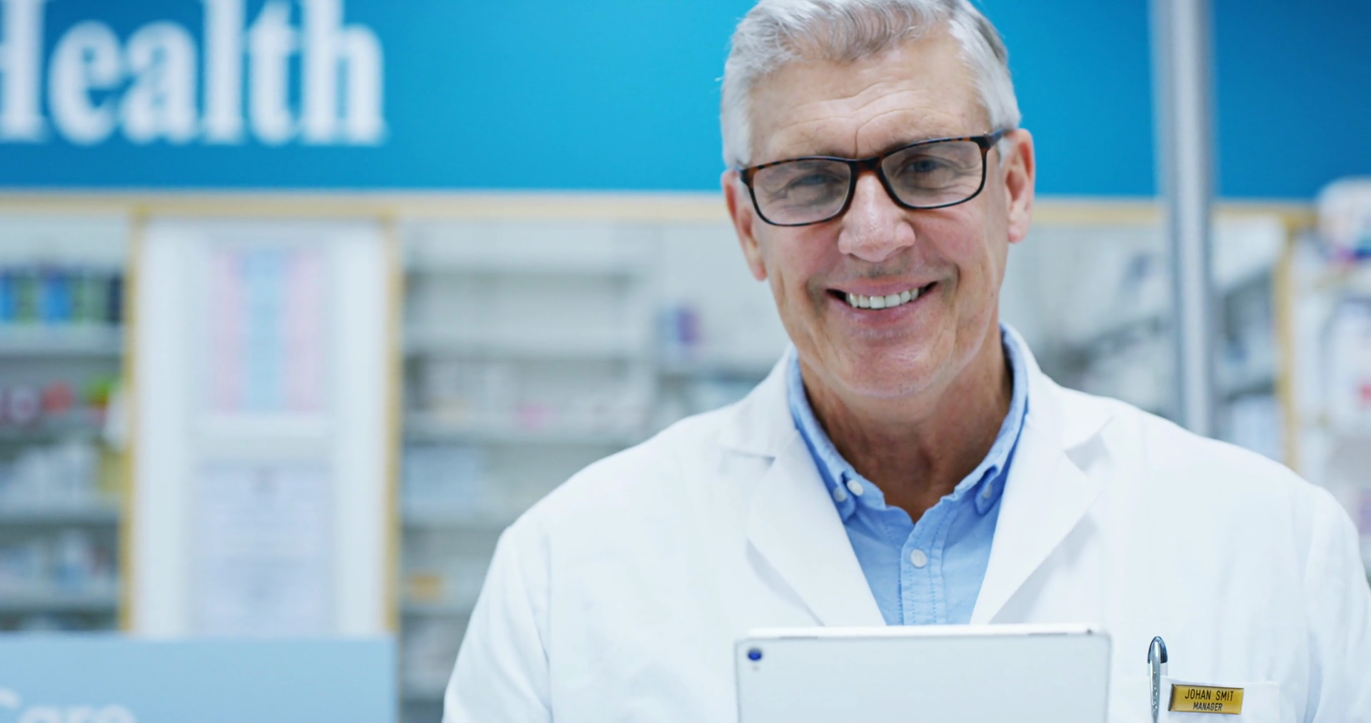 Pharmacy Tablet Face Of Man Online Research Stock Footage SBV-352811141 ...