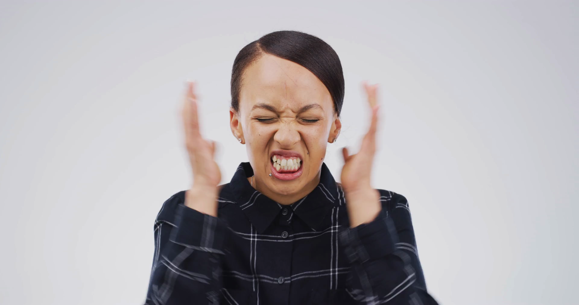 Stress Frustrated Face Of Woman On White Stock Footage SBV-353429217 ...