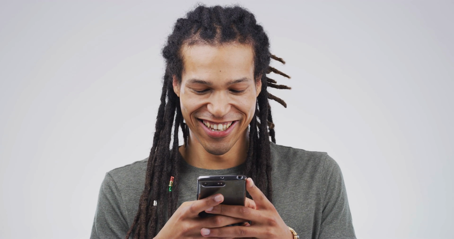 Smile Typing Man With Smartphone Funny Stock Footage SBV-353476052 ...