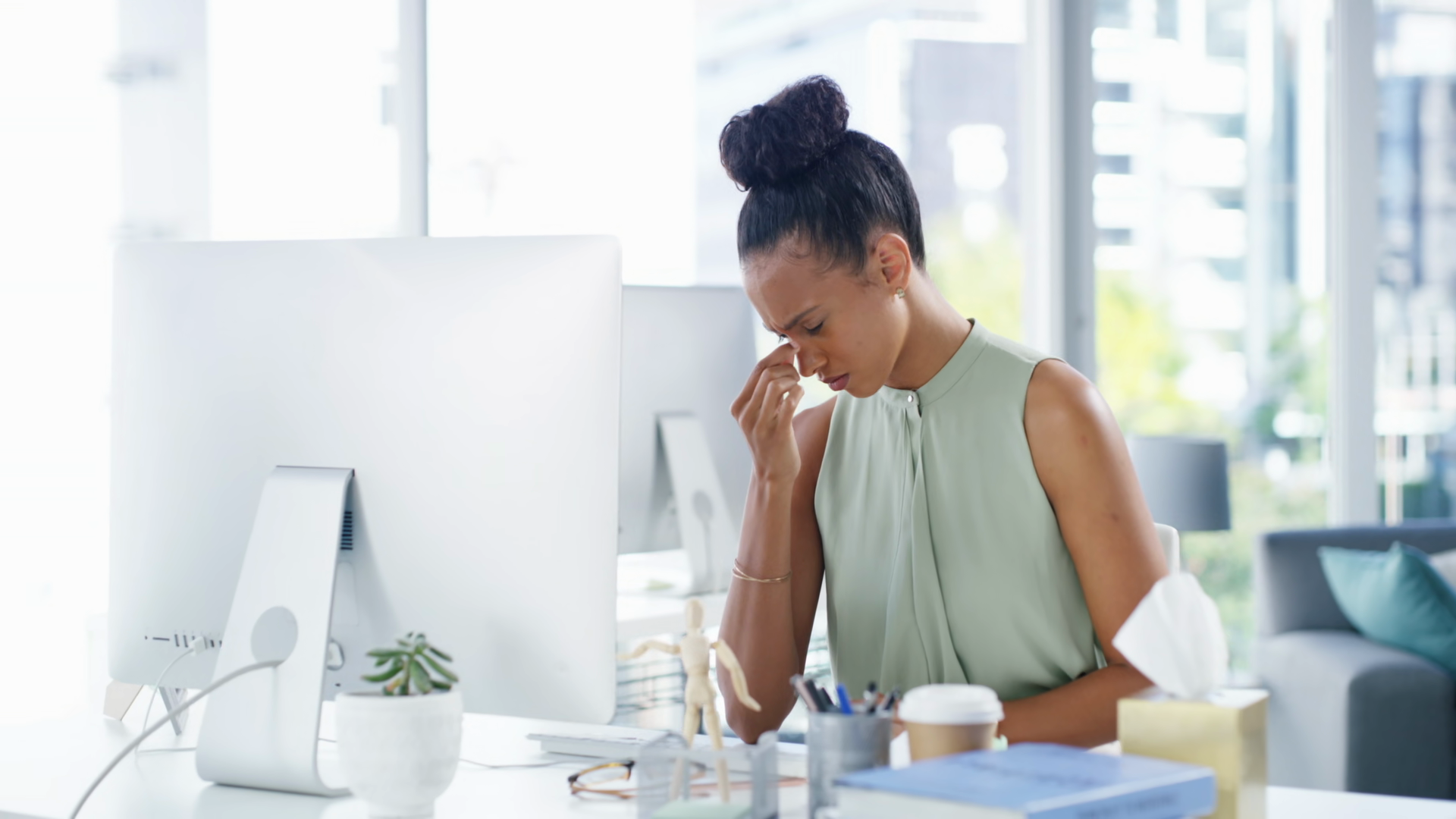 Tired Stressed Overworked Business Woman In Stock Footage SBV-353757296 ...