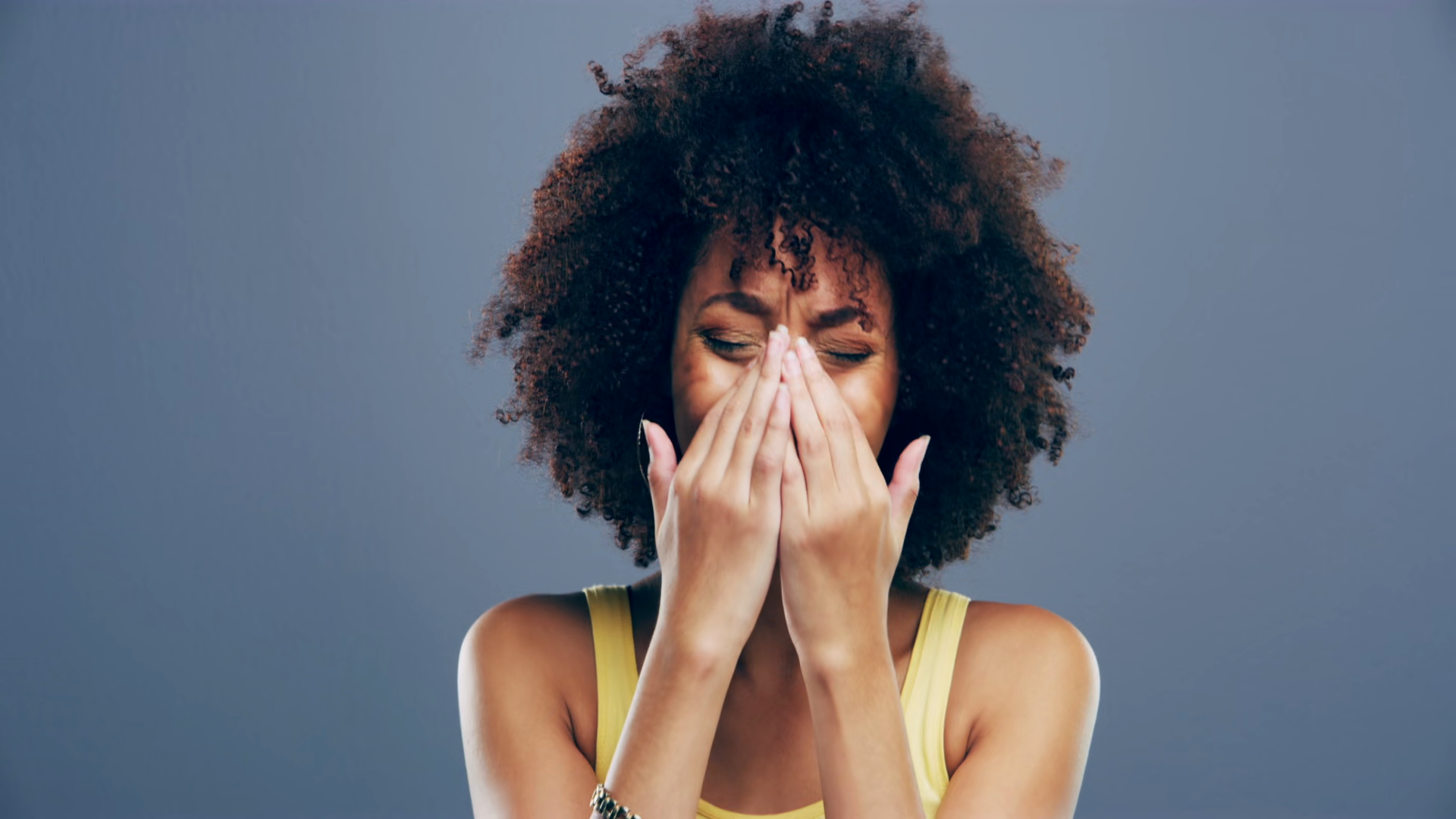 Woman Crying Hands With Sad Depression Stock Footage SBV-354232295 ...