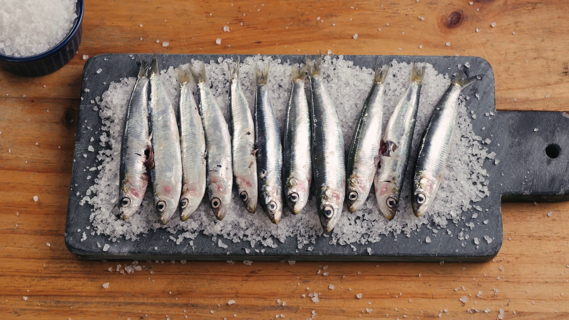 Chef Cooking Fresh Sea Sardines Anchovy Fish Stock Footage SBV ...